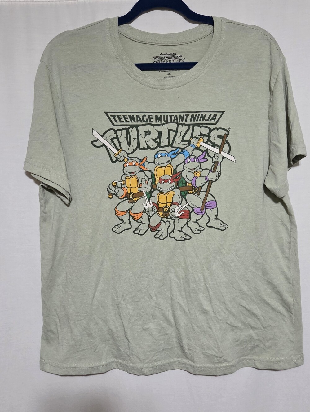 Nickelodeon Teenage Mutant Ninja Turtles Graphic Tee - Light Sage Green Lg